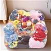 SXBCyan Sacco di fagioli trasparente impermeabile extra large per bambini con cerniera, PVC, per giocattoli di peluche