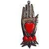La Casa di Frida Cuore sulla Mano, Artigianato Messicano,da Appendere, (16 x 6 cm)