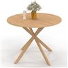 IDMarket - ALIX Tavolo da pranzo rotondo per 6 persone con gamba a ragno effetto faggio 110 cm