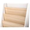 VIIROUD Libreria per libri per bambini, porta riviste a 4 scomparti, altezza perfetta per il vostro piccolo lettore per proteggere i libri dei vostri bambini, 71 x 61 x 30 cm, legno bianco
