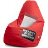 Avalon - Puff Poltrona Sacco Grande Jazz in Ecopelle Deluxe, Pouf Sacco di Qualità Sartoriale, Bean Bag per Sedersi Ergonomico, Pouf a Sacco Impermeabile, Made in Italy(80x125cm-Rosso)
