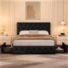 Yaheetech Letto Matrimoniale Imbottito con 2 Cassetti