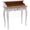 DESIGN DELIGHTS Secretaire Napoleon in Legno Massiccio Riciclato, Stile coloniale Vintage, 80 x 92 cm x 40 (L x A x P), scrittoio in Stile Shabby | Colore: 05 Vintage Bianco