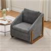 SUKY Poltrona Salotto Sedia Accento Soggiorno 73.5 x 73.5 x 73.5 cm, Set di 1 Poltrona Lounge Sedia Moderna con Bracciolo in Legno con Cuscino Schienale, Tessuto Ciniglia Grigio (Grigio)