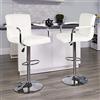 POPSPARK 2×Sgabelli da Bar in Finta Pelle con braccioli e schienali Sgabelli da Cucina girevoli per la Colazione Nuova Sedia Regolabile in Altezza (Bianco)