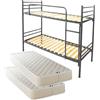Filoben Letto a Castello NERO ANTRACITE per Adulti e Bambini 200x80 cm Altezza 150 cm, scomponibile 2 letti singoli con 2 Materassi Ecosan (Letto Nero + 2 Materassi)