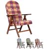 PALUPLUS Poltrona Reclinabile Campania, Misura 60x67x106 cm, Schienale Regolabile in 4 Posizioni, Struttura e Braccioli in Legno di Faggio, Sedia per casa, Portata 110Kg -191C (Bordeaux Scozzese)