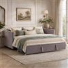 Plcnn Divano letto convertibile 90/180 x 200 cm, divano letto 2 posti, divano letto estraibile, rete con listelli, velluto, grigio (senza materasso) (grigio)