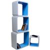 Cube Mensola Da Muro Libreria Scaffale Vari Colori Retrò Cubi Moderno LO02 (Bianco/Blu)