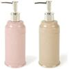 NUVOLE DI STOFFA Dosatore Sapone liquidi Bagno in Dolomite con Cuore Shabby Chic 380 ml 2 Varianti (1pz) Tortora