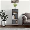 SKTQYQO Credenza Grigio Cemento in Legno Multistrato 34,5x32,5x90 cm con Ampio Spazio di Conservazione e Design Classico, Mobile Portaoggetti Stabile per Soggiorno o Ingresso,