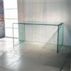 IMAGO FACTORY Scriba - Scrivania Studio, Ufficio in Vetro, Scrivania Moderna Design (125x70cm) Ideale per Casa e Ufficio Elegante, Realizzata in Ponte in Vetro Curvato Trasparente, 100% Made in Italy