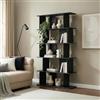 [en.casa] Libreria a Terra con 5 Ripiani Scaffale Mobile Espositore con Scomparti Vani Aperti Divisorio per Soggiorno Studio Ufficio 180 x 100 x 35 cm - Nero