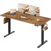 DEVAISE Scrivania Regolabile in Altezza Elettrica 160x70 cm, Scrivania Ufficio Ergonomica con Piano a 2 Sezioni, Funzione Memoria e Sistema Anticollisione, Altezza 72-118 cm,Marrone