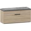 3E 3xE living.com Scarpiera a due scomparti Zoana, scarpiera salvaspazio, scarpiera armadio, scarpiera ingresso, scarpiera da esterno, A: 49 cm, L: 100 cm, P: 35 cm, colore: quercia sonoma