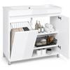 paplinskimoebel Lavabo con mobile sottolavabo Ribera 80 cm, sospeso o a terra, lavabo con mobile sottolavabo per bagno, cesto della biancheria, armadio biancheria, lucido, 2 ante soft-close. (Bianco