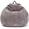 Green Bean© Poltrona a sacco da interno 90x110cm Imbottitura EPS & Velluto a coste morido accogliente lavabile - Cuscino Pavimento Lounge Sedia Sgabello Relax Pouf Bambini Adulti Grigio