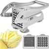 BUTORY Taglierina per Patatine Fritte Manuale in Acciaio Inox Taglio Fritto Professionale con 2 di Ricambio per Patate Fritte con Base di aspirazione sicura affettatrice
