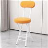 QTWLG Sgabello Pieghevole In Pelle, Sedia Pieghevole Imbottita, Sgabello Da Bar Pieghevoli Portatile Con Schienale E Poggiapiedi(Orange+White)