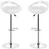 THINFAR Set di 2 Sgabelli da Bar, sgabelli Bar, sgabelli Cucina, Sedia Alta da Bar, Rotazione 360 °, Altezza Regolabile, 43 * 43*(81-101) cm (C, bianco, 2 pezzi)