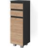 Vicco Mobiletto bagno J-Shape, Antracite/Rovere dorato 30 x 95 cm | per la conservazione di articoli da bagno e prodotti per la cura personale
