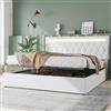 KUAKE Letto contenitore matrimoniale con presa USB & tipo C, letto matrimoniale 180 x 200 cm con luce d'atmosfera sul letto, letto idraulico con base a doghe