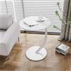 DryiC Tavolino da Divano, tavolino ad Angolo Semplice, tavolino da caffè Semplice Mini Mobile, tavolino Rotondo sul Comodino della Camera da Letto con Balcone (White)
