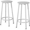 Vicco Set di 2 sgabelli da bar Edmonton, Bianco, 31.5 x 64 cm 2 parti, regolabile in altezza con poggiapiedi per posizioni di seduta flessibili