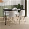 AKKE Tavolo da Pranzo Cucina - 90x40- Altezza 73 cm - Gambe del Tavolo Nere in Metallo -CzarnyHairpin