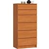 AKORD Cassettiera K60 con 6 Cassetti | Credenza Alta | Moderna Mobiletto per Soggiorno Sala da Pranzo Camera da Letto Corridoio Bagno | Armadio Cameretta | 60x130x40 cm, 43kg | Ontano
