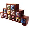GURU SHOP Guru-Shop Armadio per Farmacia con Cassetti Colorati in Keramink - 2,4,6 Scomparti, Marrone, 25x44x9 cm, Lattine, Scatole Cofanetti