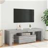 SKTQYQO Mobile TV Moderno con Luci LED RGB, Grigio Sonoma, Legno Multistrato 120x35x40 cm, Ampio Spazio Archiviazione, Design Elegante per Soggiorno, Connettore USB,