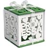 Vetrine inrete Vetrineinrete® Scatoline portaconfetti 24 Pezzi per Promessa di Matrimonio in Legno bomboniera segnaposto con nastrino Scatola Confetti Verde Bianco (Cuoricini)