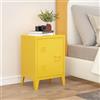 [en.casa] Comodino in Acciaio con Scomparto Chiuso con Anta Maniglia a Destra Tavolino Laterale da Divano Mobiletto Notturno Tavolino Basso da Ingresso 57x40x30 cm Giallo