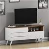 HOMIDEA LEON Set Soggiorno - Mobile TV - Credenza TV - Parete Attrezzata in design moderna (Bianco/Noce)