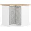 BDW - Armadio Angolare Cucina con Ante e Piano di Lavoro - Armadio 90 cm di Larghezza, 85 cm di Altezza - Mobili da Cucina Singoli (Bianco/Cemento)
