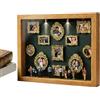 Generico Mini Cornice in Legno per Esposizione di Oggetti da Museo, Mini Cornici per Foto da Museo, Teca per Esposizione di Oggetti in Miniatura con 8 Statuette E, per Matrimoni, Compleanni