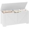 WOLTU Panca Portaoggetti, Panca Contenitore Ingresso 100x40x47 cm, Cassapanca Contenitore Interno 76 L, Poggiapiedi da Divano, Corridoio, Camera da Letto, Soggiorno, Bianco