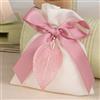 Doni Bomboniere Battesimo 12PZ Sacchetto Portaconfetti Bianco con Foglia Confettata Segnaposto Regalo di Fine Prima Comunione Santa Cresima Matrimonio Anniversario Festa Economico Decorazione Tavolo