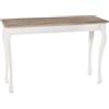 CLP Tavolo console Balto I Tavolino con piano in legno massello I Credenza per ingresso e soggiorno in stile shabby chic, Colore:natura/bianco