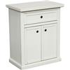 Vicentini arreda MOBILE PORTA TELEFONO ENTRATINA IN LEGNO SHABBY CHIC BIANCO 2 ANTE 1 CASSETTO TELAIO