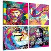 Giallobus - Quadri 4 Multi Pannello Art Board - Pop Art - Raccolta 4 - Legno MDF - 29,7x29,7 - x 4 Pezzi