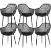 buybyroom Set di 6 Poltrone Poltrone Soggiorno, Sedia Sala Da Pranzo, È Realizzato in Pp E Metallo E Può Portare Un Peso Di 120 Kg, Nero