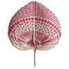 Generic Ventaglio in paglia intrecciata, realizzato a mano, in rattan, in bambù, decorazione per la casa, per il soggiorno estivo (rosa)