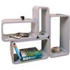 Cube Mensola Da Muro Libreria Scaffale Vari Colori Retrò Cubi Moderno LO01 (Grigio)
