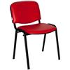 Stil Sedie - Sedia Attesa Ufficio Sala Conferenze in metallo e ecopelle Made in Italy ROSSO