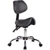 CLP Sgabello Sella Da Lavoro Stuttgart In Similpelle I Sedia Studio Ergonomica Schienale Inclinabile I Sedia Ambulatorio 5 Ruote, Colore:grigio
