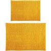 MSV Set di 2 tappetini da bagno ciniglia 40 x 60 cm + 60 x 90 cm, giallo