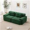Bladez Boneless - Divano modulare in velluto a coste senza montaggio, divano letto modulare con braccioli larghi e base antiscivolo, moderno divano Loveseat per soggiorno (verde, 2 posti)