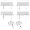 Inbagno Kit 4 Paracolpi Sedile WC + 2 Tacchetti Copriwater Ad Incastro 44x14 Mm in Legno Bianco - Paracolpi Universali WC, Ricambio Supporti Sedile con Perni